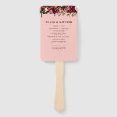 Romantische chrysant op roze herfstdraadspinrag handwaaier (Voorkant)