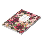 Romantische chrysant op roze herfstdraadspinrag notitieblok (Gedraaid)