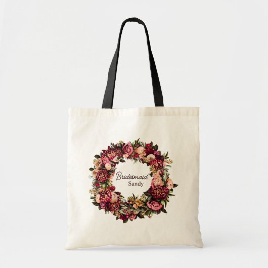 Romantische chrysant op roze herfstdraadspinrag tote bag (Voorkant)