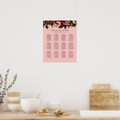 Romantische chrysant op roze ragfijne stof poster (Keuken)