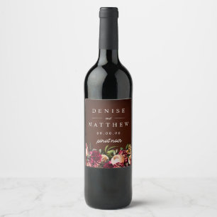 Romantische Chrysant op Wijn - Etiket