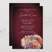 Romantische Chrysanten op Bourgondië Kaart (Voorkant / Achterkant)