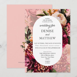 Romantische Chrysanthemum op amandel Gossamer Pink Kaart