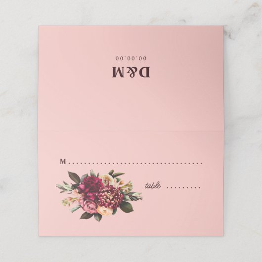 Romantische Chrysanthemum op Gossamer Pink Place C (Buitenkant ongevouwen)