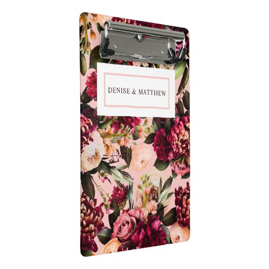 Romantische Chrysanthemum op Roze Gossamer Mini Klembord (Schuin)