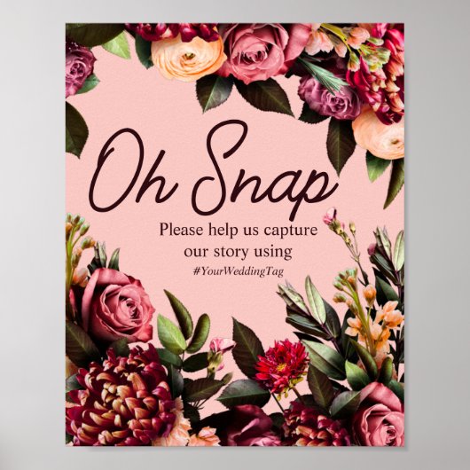 Romantische Chrysanthemum op Roze Gossamer Poster (Voorkant)