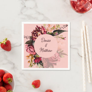 Romantische Chrysanthemum op Roze Gossamer Servet