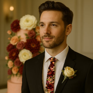 Romantische Chrysanthemum op Roze Gossamer Stropdas