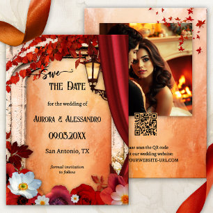 Romantische Classic Italian Herfst Foto Bewaar de Save The Date