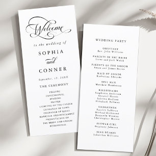Romantische Classy Calligraphy Huwelijksceremonie Programma