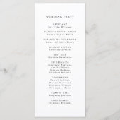 Romantische Classy Calligraphy Huwelijksceremonie Programma (Achterkant)