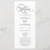 Romantische Classy Calligraphy Huwelijksceremonie Programma (Voorkant)