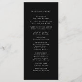 Romantische Classy Calligraphy Wedding Black Cerem Programma (Achterkant)