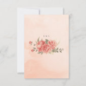 Romantische Coral Rozen Waterverf QR Code Huwelijk RSVP Kaartje (Achterkant)