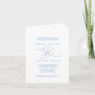 Romantische Cornflower Blue Calligraphy Wedding