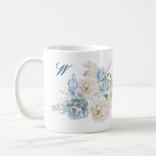 Romantische Cotswolds Winter Bloemen Monogram Koffiemok