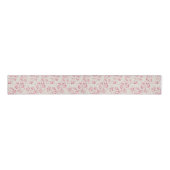 Romantische Crème Roze Glitter Bloemen Bruiloft Grosgrain Lint (Voorkant)