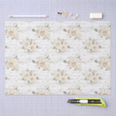 Romantische Crème Witte Bloem Boho Bruids Borrel Tissuepapier (Craft)