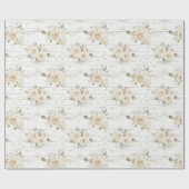 Romantische Crème Witte Bloem Boho Bruiloft Feest Cadeaupapier (Vlak)