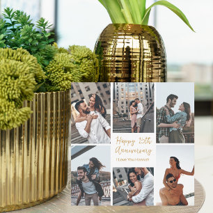 Romantische Custom Jubileum Photo Collage Kaart