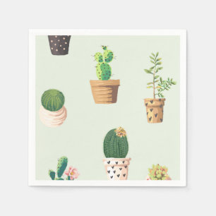Romantische Cute succulent cactus op de achtergron Servetten