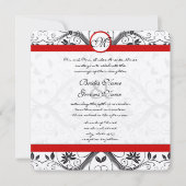 Romantische Damast Vlinder Bruiloft in Landelijke Kaart (Voorkant)