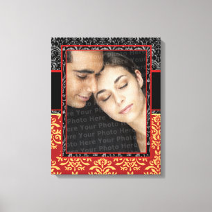 Romantische Damast voor Bruiloft Portret Ultra-Ele Canvas Afdruk