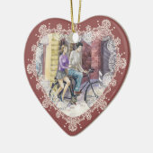 Romantische datum keramisch ornament (Links)