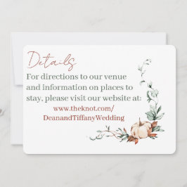 Romantische Detailkaarten voor een herfstbruiloft Save The Date