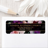 Romantische donkere bloemen etiket (Insitu)