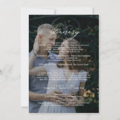 Romantische donkere foto welkomstbrief & route (Achterkant)