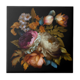 Romantische dramatische "Oude Wereld" Floral Tegeltje