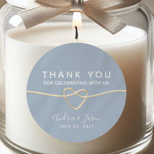 Romantische Dusty Blue Wedding Favoriet Stickers