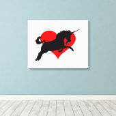 Romantische eenhoorn canvas afdruk (Insitu (Houten vloer))