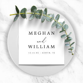 Romantische eenvoudige kalligrafie bruiloft servet