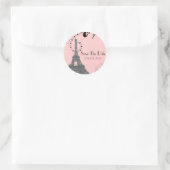 Romantische  eiffeltoren Paris Bruiloft Ronde Sticker (Tas)