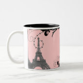 Romantische eiffeltoren Paris Bruiloft Tweekleurige Koffiemok (Links)
