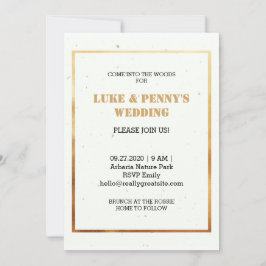 Romantische elegant-witte en goudbruiloft Uitnodig Kaart