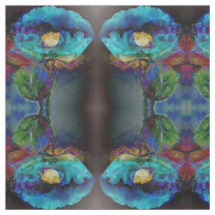Romantische elegante blauwgroen florale waterverf stof