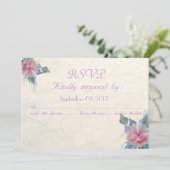 Romantische Elegante Bloemen Trouw RSVP Kaart (Staand voorkant)