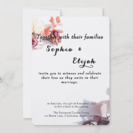 Romantische elegante bloemenbruiloft uitnodiging