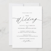 Romantische elegante delicate kalligrafie bruiloft kaart (Voorkant)