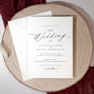 Romantische elegante delicate kalligrafie bruiloft kaart