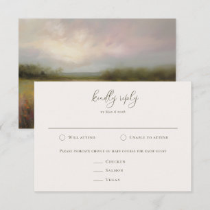 Romantische elegante impressionistische landschap RSVP kaartje