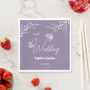 Romantische elegante mauve bloemen servet