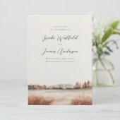 Romantische Elegante Niet-Foto Herfst Bruiloft Save The Date (Staand voorkant)