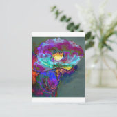 Romantische elegante paarse blauwgroen bloemschild briefkaart (Staand voorkant)