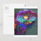 Romantische elegante paarse blauwgroen bloemschild briefkaart (Voorkant / Achterkant)