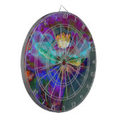 Romantische elegante paarse blauwgroen bloemschild dartbord (Voorkant Links)