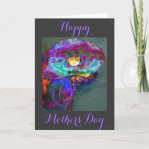 Romantische elegante paarse blauwgroen bloemschild kaart
